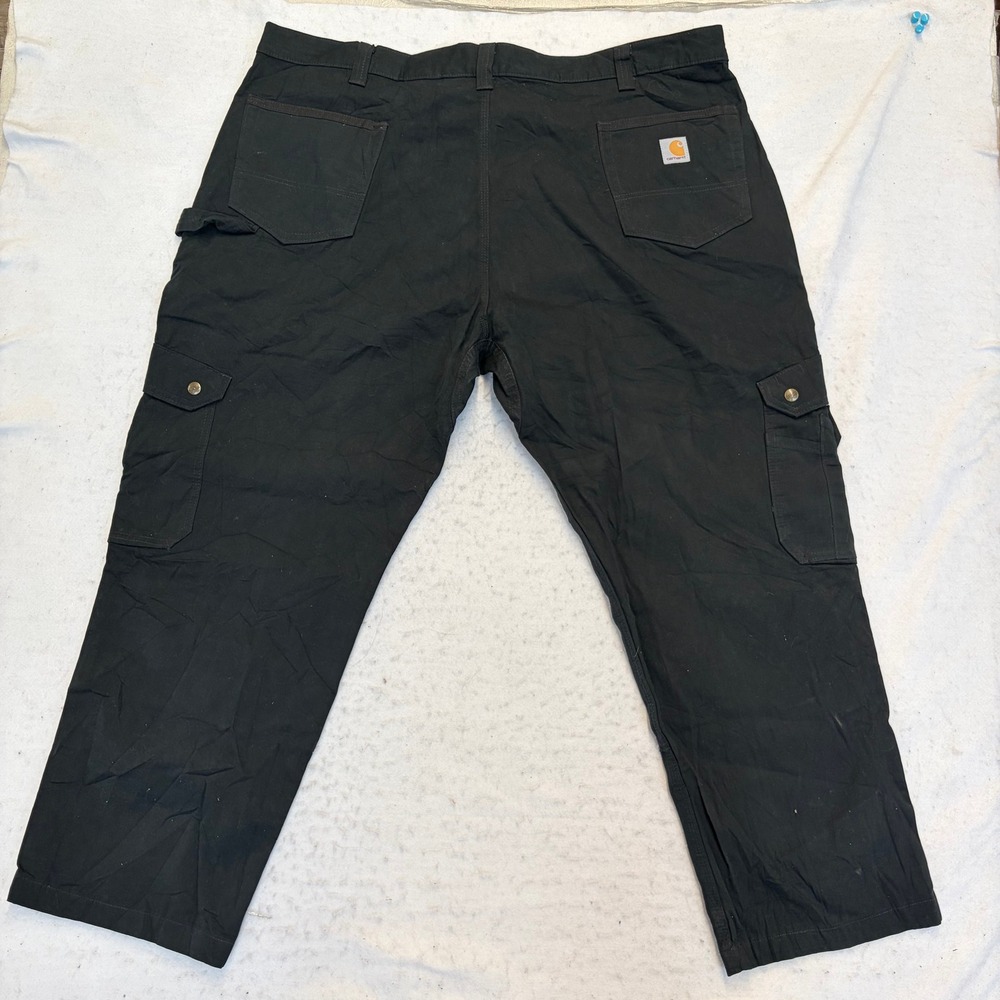 Carhartt B342-BLK Relaxed Fit Cargo Pants Mens 46x30 Black Cotton Workwear